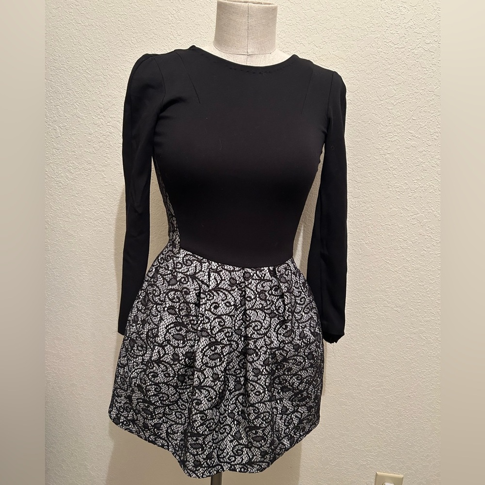 Wilfred Aritzia Black and White Long Sleeve Dress